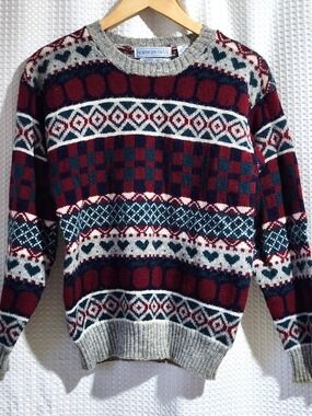 Northern Isles Fair Isle Wool Sweater Womens Medium Patterned Crewneck Vintage